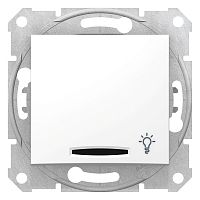 SCHNEIDER ELECTRIC Sedna Выключатель кнопочный с символом СВЕТ с подсветкой алюминий SDN1800121 (SDN1800121)