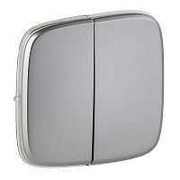 LEGRAND Valena ALLURE Лицевая панель для двухклавишного выключателя Полированная сталь (755023 )