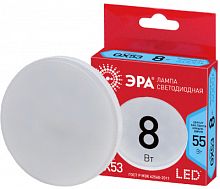 ЭРА Лампа светодиодная ECO LED GX-8W-840-GX53  (диод, таблетка, 8Вт, нейтр, GX53  (10/100/6300)  (Б0036542)