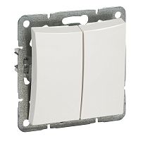 SCHNEIDER ELECTRIC ДУЭТ Выключатель двухклавишный с подсветкой в рамку белый (WDE000153)
