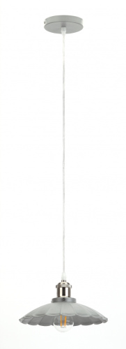 ЭРА Светильник подвесной декоративный PL3 GR/SN  металл, E27, max 60W, d245 мм, шагрень серый/сатин ник (Б0037436)