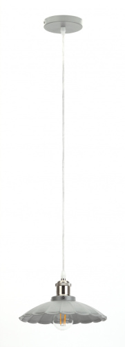 ЭРА Светильник подвесной декоративный PL3 GR/SN  металл, E27, max 60W, d245 мм, шагрень серый/сатин ник (Б0037436)