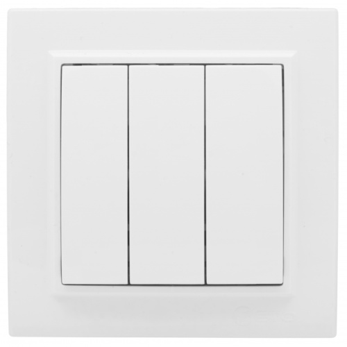 EKF Выключатель Минск 3-клавишный СП 10А белый Basic (ERV10-024-10)