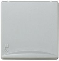 SIMON Розетка 2P+E Schuko с крышкой, шторки, винтовой зажим, 16А 250В, S27, серый (27490-37)