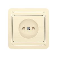 EKF Розетка Лондон 1-местная без заземления 10А бежевая с защитными шторками (EER10-022-200)