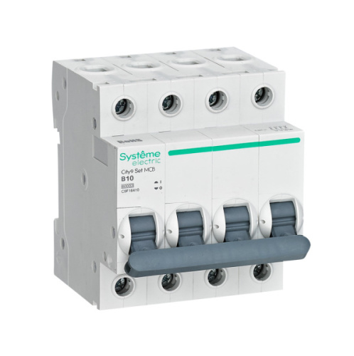Systeme Electric Выключатель автоматический четырехполюсный  B 10А 4P 6kA 400В City9 Set (C9F16410)