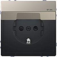 SCHNEIDER ELECTRIC Розетка D-Life 16А с заземляющим контактом и      крышкой IP 44 никель SD (MTN2314-6050)