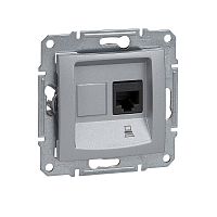 SCHNEIDER ELECTRIC Sedna Розетка компьютерная RJ45 5e экр в рамку алюминий (SDN4500160)