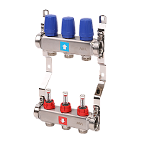 MVI Коллекторная группа с расходомерами 1' х 3 выхода 3/4' НР евроконус (MS.503.06)