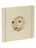 IEK FORTE&PIANO Розетка 1-местная с заземлением без защитных шторок безвинтовое крепление 16А FP414 ваниль  (FP-R11-16-1-K10)
