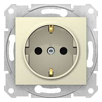 SCHNEIDER ELECTRIC SEDNA Розетка 16А c з/к, со шторками, быстрозажимные клеммы,БЕЖЕВАЯ (SDN3001747)