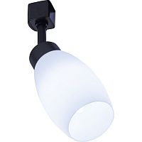 FERON Светильник трековый на шинопровод ДПО Е14 без лампы черный плафон матовое стекло (AL156) (41052)