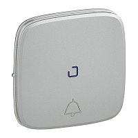 LEGRAND Valena ALLURE Лицевая панель для кнопочного выключателя символ Звонок c линзой для подсветки алюмин (755092 )