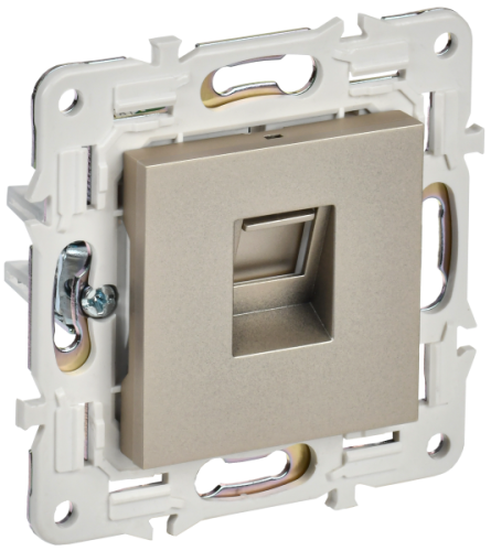 IEK SKANDY Розетка компьютерная RJ45 кат.6 SK-K02Sh шампань  (SK-K10-2-K37)