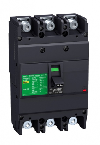 SCHNEIDER ELECTRIC Выключатель автоматический трехполюсный EZC250N 160А 25кА  (EZC250N3160)