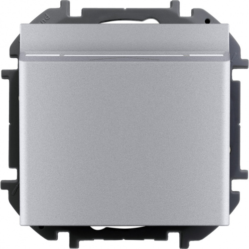 LEGRAND INSPIRIA Переключатель карточный   для скрытого монтажа, для гостиничных номеров, цвет "Алюминий", с подсветкой, номинальный ток 6 А, напряжение ~250В  (673802)