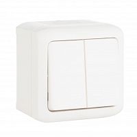 LEGRAND Quteo Выключатель двухклавишный наружный IP44 белый 10А (782302 )