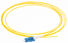 Шнур оптический коммутационный монтажный (Пигтеил) для одномодового кабеля (SM) 9/125 (OS2) LC/UPC