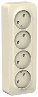 SCHNEIDER ELECTRIC Розетка BLANCA наружная четырехпостовая, с заземлением, со шторками, с изолирующей пластиной, 16А, (BLNRA011414)