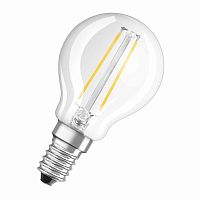OSRAM Лампа светодиодная LED 6Вт E14 CLP75 тепло-бел, Filament прозр.шар OSRAM  (4058075218147)