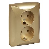 SCHNEIDER ELECTRIC ДУЭТ Розетка двойная с заземлением шампань (WDE000424)