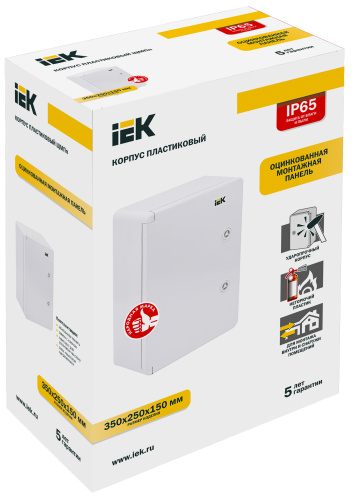 IEK Корпус пластиковый ЩМПп 350х250х150мм УХЛ1 IP65 (MKP93-N-352515-65) фото 2