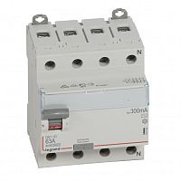 LEGRAND Выключатель дифференциального тока  (УЗО) 4п 63А 300мА DX3 АC N справа (411724 )