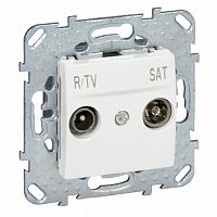 SCHNEIDER ELECTRIC UNICA Розетка телевизионная R-TV/SAT проходная (MGU5.456.18ZD)