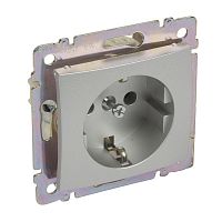 LEGRAND VALENA Розетка с заземлением 2К+З алюминий (770183 )