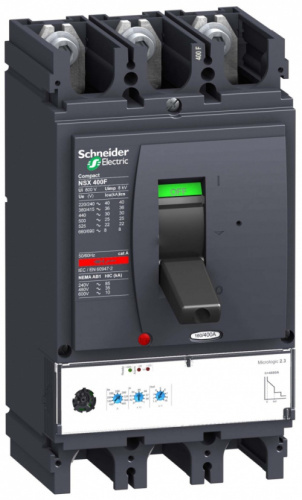 SCHNEIDER ELECTRIC Выключатель автоматический NSX400F MICROLOGIC 2.3 400A 3P3D электронный расцепитель (LV432676)