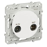SCHNEIDER ELECTRIC ODACE Розетка телевизионная R-TV/SAT оконечная белый (S52R455)