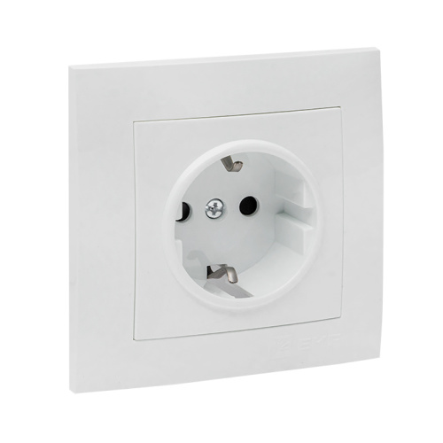 EKF Валенсия розетка 1-местная с/з 16А белая с защ. штор. EKF PROxima (EWR16-028-10) фото 4