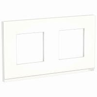 SCHNEIDER ELECTRIC Рамка UNICA PURE двухпостовая горизонтальная матовое стекло/белый (NU600489)