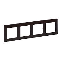 LEGRAND Valena LIFE Рамка 4 поста темное дерево универсальная (754174 )