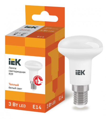 IEK Лампа светодиодная LED рефлекторная 3вт E14 R39 тепло-белый ECO (LLE-R39-3-230-30-E14)