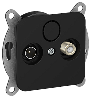 FLITE Розетка 2-местная TV+SAT экранированная оконечная РТВс-2-1-1- черный (FI-AF23-O-K02)