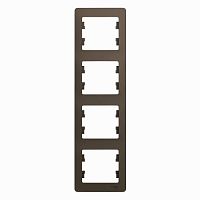 SCHNEIDER ELECTRIC GLOSSA Рамка 4 поста вертикальная шоколад (GSL000808)