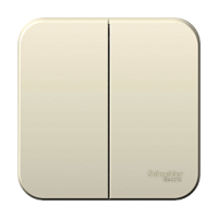 SCHNEIDER ELECTRIC Выключатель наружный двухклавишный BLANCA  (cх.5), 10A, 250B, молочный (BLNVA105002)