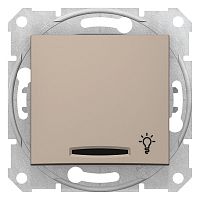 SCHNEIDER ELECTRIC Sedna Выключатель кнопочный символ Свет с подсветкой титан (SDN1800168)