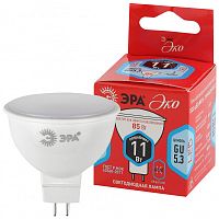 ЭРА Лампа светодиодная ECO LED MR16-11W-840-GU5.3  (диод, софит, 11Вт, нейтр, GU5.3)   (10/100/4800) Э (Б0040880)