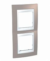 SCHNEIDER ELECTRIC UNICA-Хамелеон Рамка вертикальная 2 поста коричневый/белый (MGU6.004V.874)