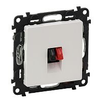 LEGRAND Valena LIFE Аудиорозетка с лицевой панелью пружинные зажимы белая (753472 )