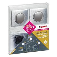 LEGRAND Комплект управления освещением Celiane с двух мест алюминий (67279 )