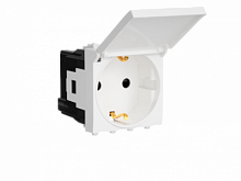 DKC Avanti Розетка с крышкой ''Белое облако'', 2P+E, 2 модульная (4400012)