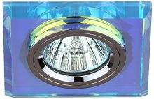 ЭРА Светильник декор стекло квадрат MR16,12V/220V, 50W, хром/перламутр DK8 CH/PR   (C0043790)