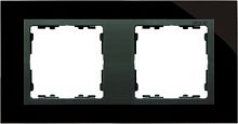 SIMON Рамка на 2 поста, S82N, чёрный - графит (стекло) (82827-32)