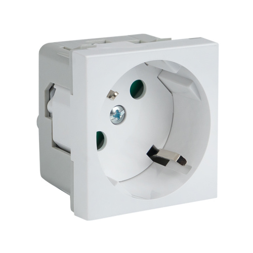 EKF Розетка 45х45 PRO, с заземлением, белая , 45 град (E6MR16-028-10-45)