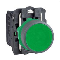 SCHNEIDER ELECTRIC Кнопка 22мм, зеленая, с возвратом, монтаж заподлицо, 1НО, пластик C0 (XB5AA31C0)