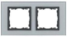 SIMON Рамка на 2 поста, S82N, серый - графит (стекло) (82827-35)