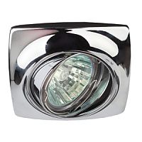 ЭРА Светильник встраиваемый литой поворотный MR16, KL63A CH 12V/220V, 50W хром  (100/1200)  (Б0021521)